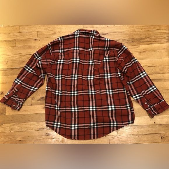 Men’s XL Flannel Button Up Red, Black, and White Double Duty Designed by VDM - Picture 4 of 6